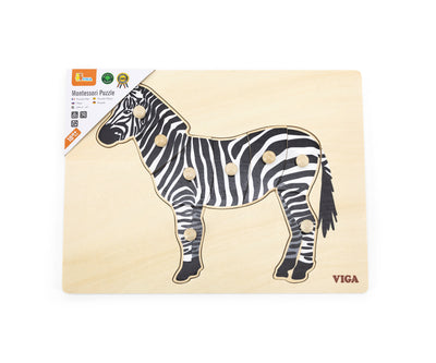 Viga 44603 -pulmapeli pöytäalustalla ja kahvoilla, zebrakuviolla.
