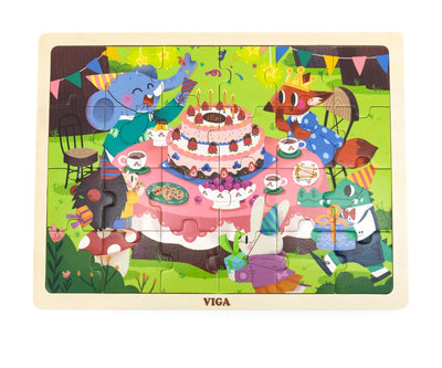 Puzzle-tuote, jossa on 24 palaa ja syntymäpäiväteema.