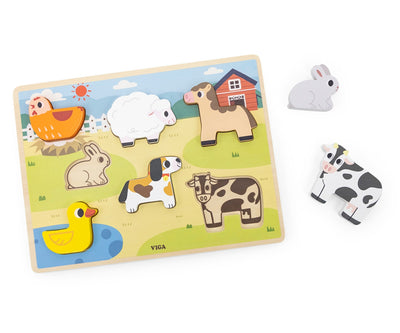 Puzzle-tuote, jossa on maatilan teema ja seitsemän osaa.