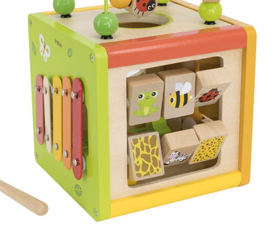 Viga 44716 - Kostka edukacyjna 5w1 z labiryntami i cymbalkami