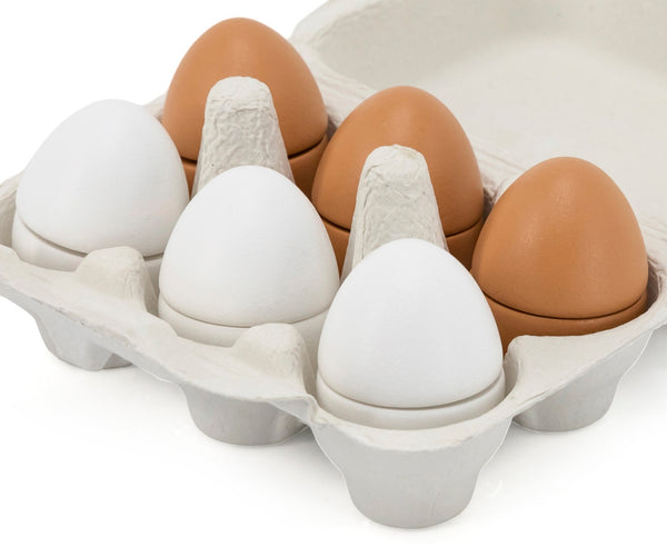 Puunen Leikkisetti 6 Munaa Leikattavaksi Munakennossa