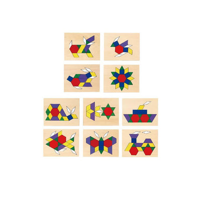 Vigatoysin 50029-kuviolaattapalikkasetti, jossa erilaisia geometrisiä kuvioita.