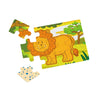 Puzzlesetti, jossa safari-teemaisia palapelejä eri eläinkuvilla.