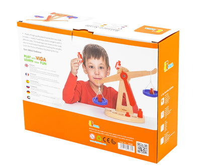 Viga 50660 - Szalowa digitaalinen kauppavaaka, jossa painoja.