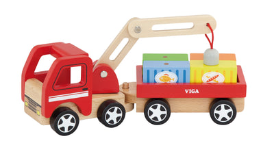 Viga 50690 -magneettinen nosturi, jossa punainen nostokoukku ja keltainen nostokahva.
