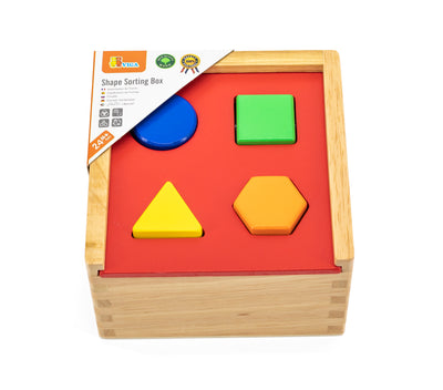 Viga 50844 -kellopalikka, jossa on muotojen lajittelija ja geometrisiä kuviota.