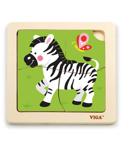 Pehmeäpintainen zebrakuosinen palapeli pöytäalustalla.