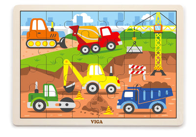 Puzzle-tuote, jossa on 24 palaa rakennustyömaa-teemalla.