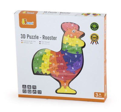 Puinen 3D-palapeli kukkoeläimestä.