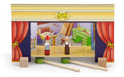 Viga 56005 Magnetic Theatre -leikkisetti, jossa on erilaisia magneettisia hahmoja ja tarvikkeita teatteriesityksiin.