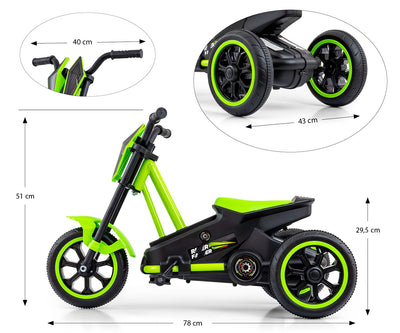 Vihreä Karting polkuauto lapselle - Rider - Vuodevaatteet.fi