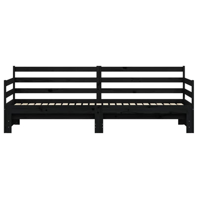 Vuodesohva rullilla musta 80x200 cm täysi mänty