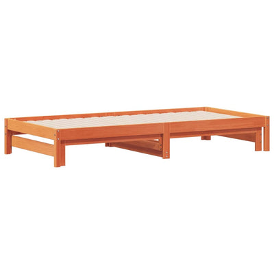 Vuodesohva rullilla vahanruskea 90x200 cm täysi mänty