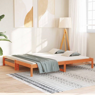 Vuodesohva rullilla vahanruskea 90x200 cm täysi mänty