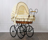 My Sweet Baby Luxury - Emma retro rottinkinen Moses-kori kuomulla, luonnollinen + kermanvärinen vuodevaatesetti