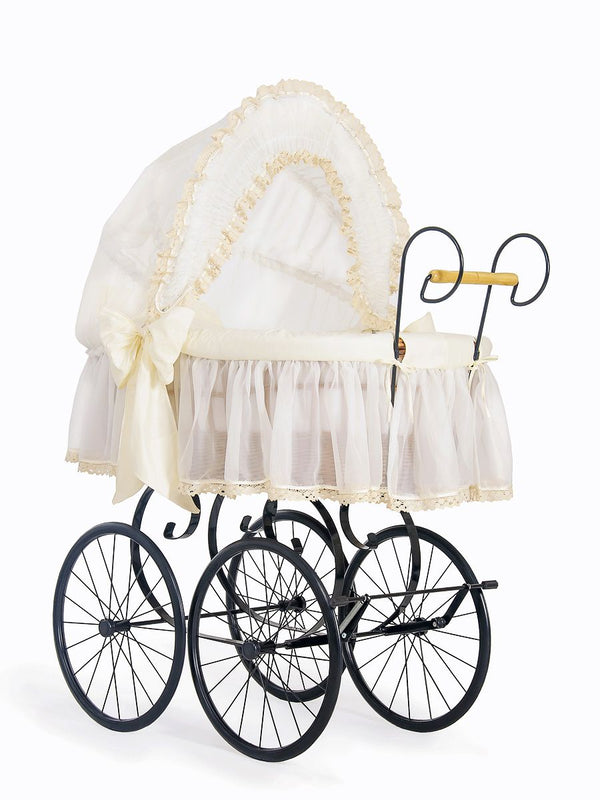My Sweet Baby Luxury - Elisa retro pajukehto kuomulla - luonnollinen + kermanvärinen vuodevaatesetti
