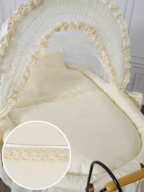 My Sweet Baby Luxury - Elisa retro pajukehto kuomulla - luonnollinen + kermanvärinen vuodevaatesetti
