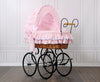 My Sweet Baby Luxury - Victoria Retro -rottinkinen vauvan kehto kuomulla luonnollinen + pinkki vuodevaatteet