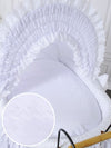 My Sweet Baby Luxury - Charlotte retro rottinkinen Moses-kori kuomulla - luonnollinen + valkoinen vuodevaatteet
