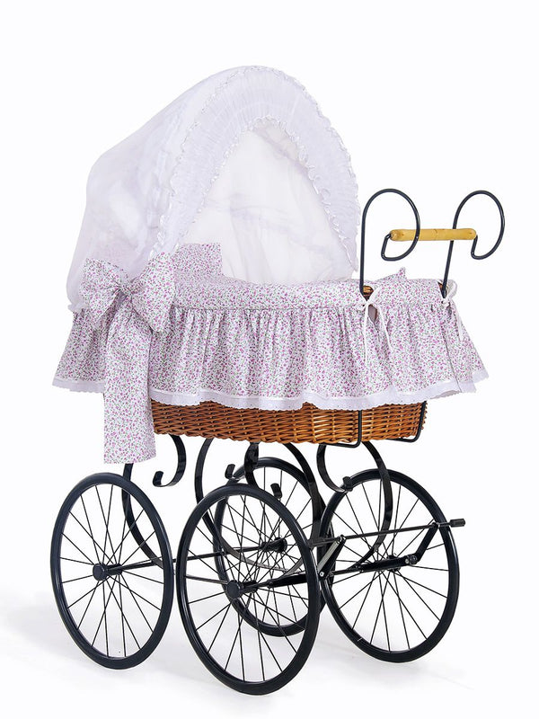 My Sweet Baby Luxury - Jasmine Retro korikehto hupulla luonnonvärinen + vaaleanpunaiset vuodevaatteet