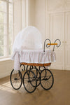 My Sweet Baby Luxury - Jasmine Retro korikehto hupulla luonnonvärinen + vaaleanpunaiset vuodevaatteet