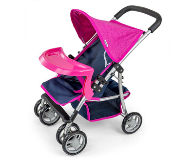 Sininen Kate Prestige -nukkewagen.