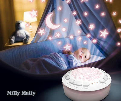 Pehmolelu, jossa on projektori ja kuvioitu kuvio. Pehmeä ja värikäs giraffi-malli.