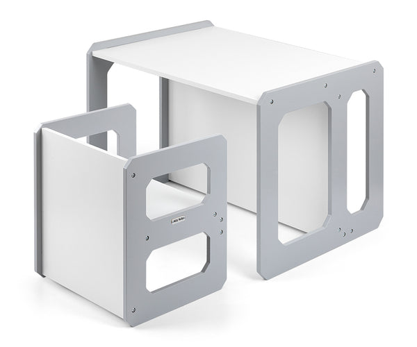 Monitoiminen harmaa 3-osainen lastenhuoneen huonekalusarja