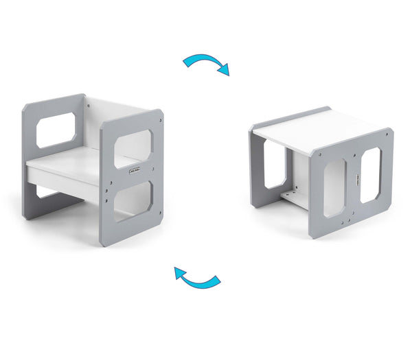 Monitoiminen harmaa 3-osainen lastenhuoneen huonekalusarja