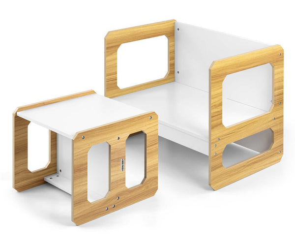 Kolmiosainen luonnonpuinen huonekalusarja