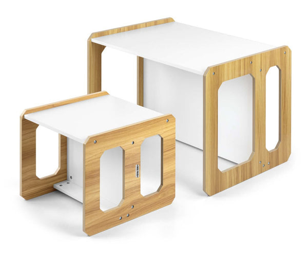 Kolmiosainen luonnonpuinen huonekalusarja