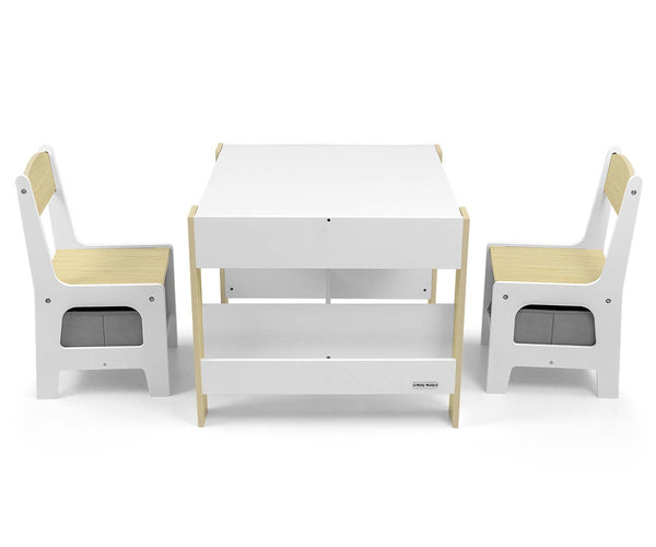 Luonnollinen Lasten Pöytä ja Kaksi Tuolia, Puu