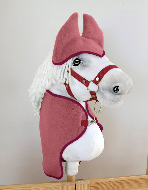Super Hobby Horse - Hobby Horse A3 -setti: fleecehuopa + korvahuppu - marja