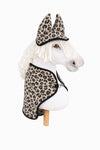 Super Hobby Horse - Hobby Horse A3 setti: fleecehuopa + korvahuppu - beige leopardikuviointi