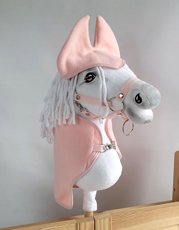 Super Hobby Horse - Hobby Horse A4 ja A5 setti: fleecehuopa + korvalaput - puuteriroosa