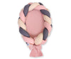 Braided baby nest 2 in 1 - beige-pastel pink-anthracite