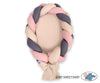 Braided baby nest 2 in 1 - beige-pastel pink-anthracite