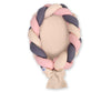 Braided baby nest 2 in 1 - beige-pastel pink-anthracite