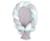 Braided baby nest 2 in 1 - white-gray-mint