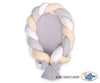 Braided baby nest 2 in 1 - white-gray-beige