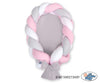 Braided baby nest 2 in 1 - white-gray-pink