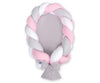 Braided baby nest 2 in 1 - white-gray-pink