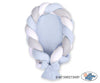 Braided baby nest 2 in 1 - white-gray-blue