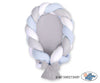 Braided baby nest 2 in 1 - white-gray-blue