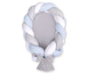 Braided baby nest 2 in 1 - white-gray-blue