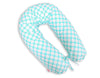 Multifunctional pregnancy pillow Longer - turquoise with white dots