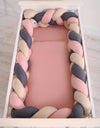 Knot bumper XXL- beige-anthracite-pastel pink