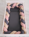 Knot bumper XXL- beige-anthracite-pastel pink