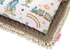 Set: Double-sided blanket minky + pillow- turquoise train