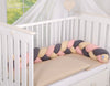 Knot bumper- beige-anthracite-pastel pink